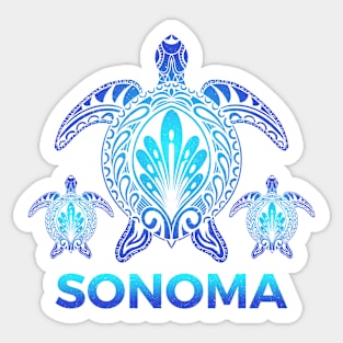 Vintage Sonoma California CA Ocean Blue Sea Turtle Souvenirs Sticker